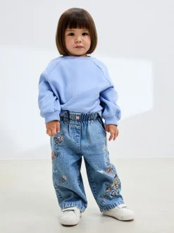 Denim - Jean à fleurs (3mois à7ans)