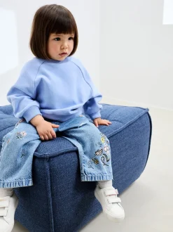 Denim - Jean à fleurs (3mois à7ans)