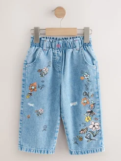 Denim - Jean à fleurs (3mois à7ans)