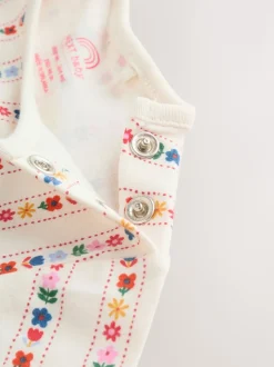 Denim brodé - Ensemble Salopettes et Body Manches longues 2 Pieces (0mois-3ans)