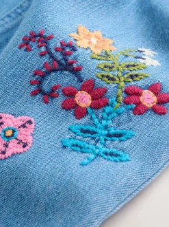 Denim brodé - Ensemble Salopettes et Body Manches longues 2 Pieces (0mois-3ans)