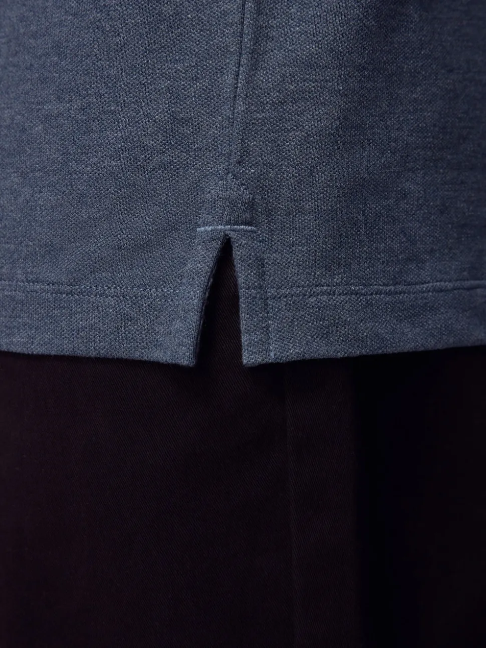 Denim chiné - Ajustement régulier - Polo Manches courtes Pique