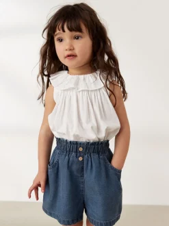 Denim Dark Wash (en) - Short boutonné (3 mois-7 ans)