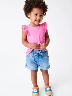 Denim Dark Wash (en) - Short à taille élastique (3mths-10yrs)