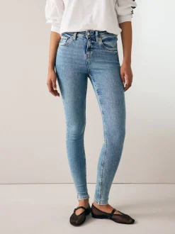 Denim Mid Blue - Jean skinny super doux