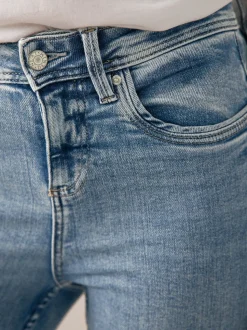 Denim Mid Blue - Jean skinny super doux