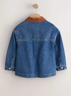 Denim Mid Blue - Veste à col en velours côtelé (3-16ans)