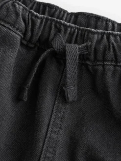 Denim noir - Ample Cargos à tirer 100% Cotton Jeans (3mths-7yrs)