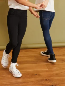 Denim noir/foncé - Lot de 2 jeggings à taille élastiquée (3-16ans)