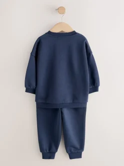 Digger bleu marine - Ensemble sweat et Joggings imprimé à Col rond (3mois-7ans)