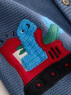Dinosaure bleu - Character Cardigan (3mths-7yrs)