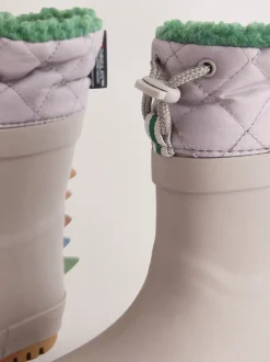 Dinosaure gris - Bottes en caoutchouc thermique Thinsulate™ avec extrémité doublée