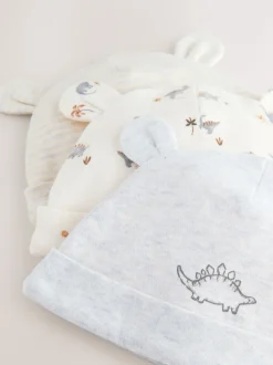 Dinosaure gris - Paquet de bonnets pour bébé 3 (0-18mths)