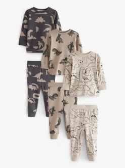 Dinosaure neutre/noir - Lot de 3 pyjamas Snuggle (9mois-10ans)