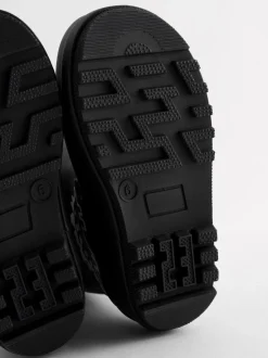 Dinosaure noir à couleur changeante - Bottes de pluie à poignée