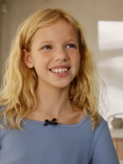 Ditsy bleu - Pyjama à taille pliée douce (3-16ans)