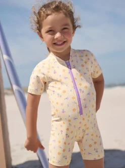 Ditsy jaune à carreaux vichy - Maillot de bain Sunsafe (3mths-10yrs)
