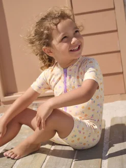 Ditsy jaune à carreaux vichy - Maillot de bain Sunsafe (3mths-10yrs)