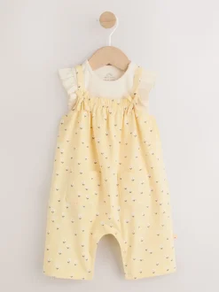Ditsy jaune - Ensemble Salopettes et Bodys en jersey BÉBÉ 2 Pieces (0mois-3ans)