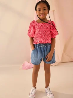 Ditsy rose - Chemisier froncé (3-16 ans)
