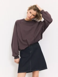 Délavage bleu - Jupe en Denim jusqu'au genou