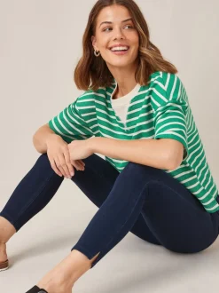 Délavage bleu - Leggings courts en jersey