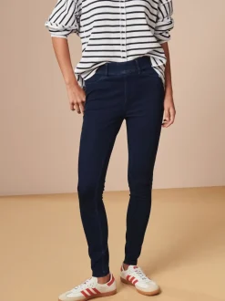 Délavage bleu - Leggings longs en denim de jersey