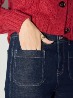 Délavage bleu - Raccourci pochette plaquée Jeans