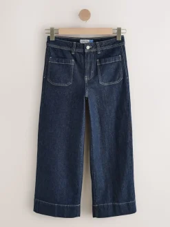 Délavage bleu - Raccourci pochette plaquée Jeans