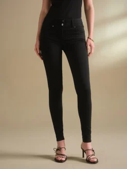Délavage noir - Jean skinny coupe slim à effet rehausseur