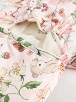 Double zip imprimé fleuri rose - Combinaison à capuche en nylon bébé (0mois-2ans)