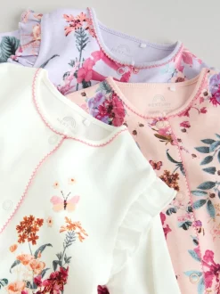 Ecru Floral - Combinaisons de sommeil pour bébé 3 Pack (0mois-2ans)