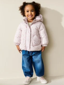 Ecru Floral - Manteau imprimé Résistant à la douche (3mois-7ans)