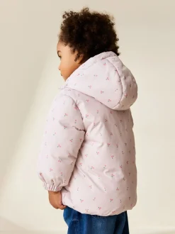 Ecru Floral - Manteau imprimé Résistant à la douche (3mois-7ans)