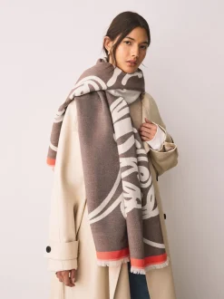 Ecru Hamish la vache des Highlands - Écharpe épaisse