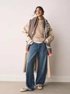 Ecru Hamish la vache des Highlands - Écharpe épaisse