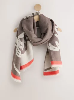 Ecru Hamish la vache des Highlands - Écharpe épaisse