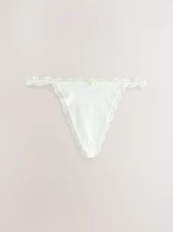 Ecru/Rose - Lot de 3 culottes sans coutures en pointelle