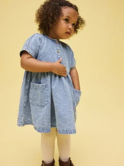En jean avec nœud - Robe à manches courtes (3mois à8ans)