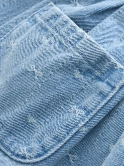 En jean avec nœud - Robe à manches courtes (3mois à8ans)