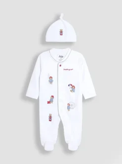 Ensemble bonnet et combinaison JoJo Maman Bébé Paddington brodé