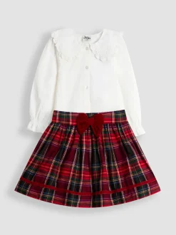 Ensemble chemisier et jupe en tartan JoJo Maman Bébé