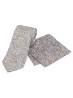 Ensemble cravate et mouchoir de poche Skopes Motif paisley en soie