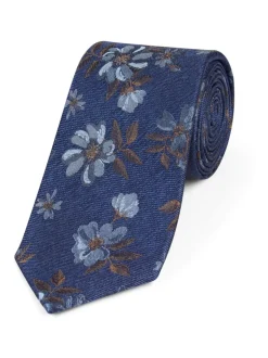 Ensemble cravate et mouchoir de poche Skopes en soie fleuri