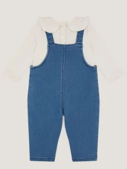 Ensemble Monsoon Salopettes en Denim et haut côtelé pour BÉBÉ