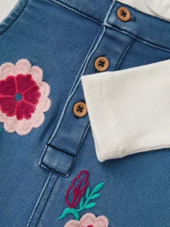 Ensemble Monsoon Salopettes en Denim et haut côtelé pour BÉBÉ