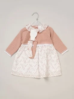 Ensemble Rock-A-Bye Baby Boutique True rose en maille et robe tissée et bandeau