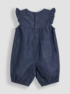 Ensemble salopette et haut JoJo Maman Bébé en chambray brodé