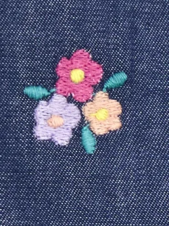 Ensemble salopette JoJo Maman Bébé en chambray brodé et haut côtelé