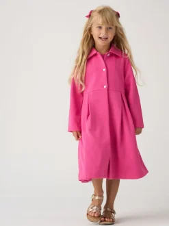 Ensemble veste et robe Miss jacquard rose avec nœud